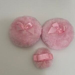 Essentials Pink Fuzzy Powder Puffs Set